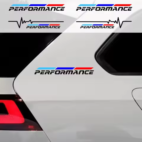 2Pcs MPower Performance Stickers Waterproof Vinyl Decals For BMW E F Series M3 M5 E36 E46 E90 F30 Ex