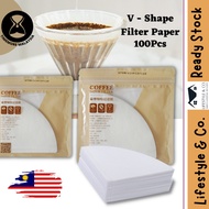 Timemore Coffee Paper Filters (V01/V02) – 100pcs Coffee Filter Paper V60