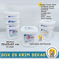 New Kandang Hamster Box Es Krim Bekas Indofood 8 Liter Ember Wadah Kot