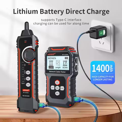 NOYAFA NF-8209S Network Cable Tracker Lan Measure Tester Network Tools LCD Display Measure Length Wi