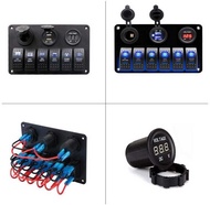 6 Gang Rocker Control Fuse Switch Panel 3.1a Socket Anti-Ove