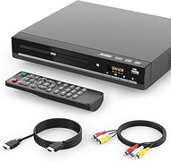 Region-Free DVD Player for TV with HDMI, CD Player for Home, Plays All Regions and Formats, USB Port, Durable Metal Casing, Remote, HDMI and RCA Cables Included