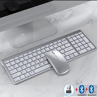 Jomaa ชุดแป้นพิมพ์และเมาส์บลูทูธแบบชาร์จไฟได้แบบบางสำหรับแล็ปท็อปคอมพิวเตอร์คีย์บอร์ดไร้สาย USB คอมโบแป้นพิมพ์และเมาส์2.4กรัม