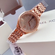 MK7085 全新玫瑰金色鑲鑽錶盤女士手錶 石英機芯