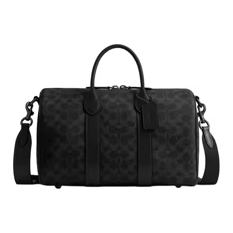 COACH Artificial Leather Bowling Bag, Shoulder Bag, Crossbody Bag, Handbag Large Women's Black CCD92