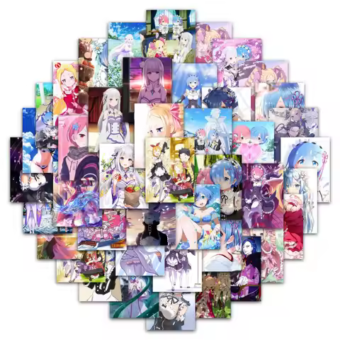 63pcs Re:Zero kara Hajimeru Isekai Seikatsu Graffiti Sticker Luggage Notebook Cartoon Decorative Sti