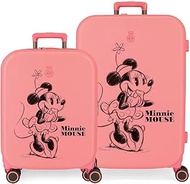 Minnie Happiness Pink Suitcase Set 55/70 cm Rigid ABS Integrated TSA Lock 116L 7.54 kg 4 Double Whee
