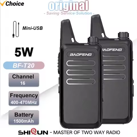 2PCS Mini Walkie Talkie Baofeng BF-T20 1PCS PortableTwo Way Radio Charging USB For BF-C9 BF-888S KD-