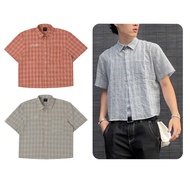 Blair Odin Club short sleeve plaid shirt, boxy checkered shirt made of cotton fabric