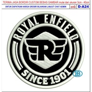 HD-54 ROYAL ENFIELD R SINCE 1901 MOTORCYCLE/RACING LOGO EMBROIDERY PATCH