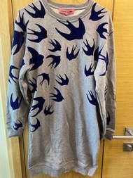 全新 MCQ mcqueen 女裝 燕子 衞衣 灰色 Dress 長衞衣 裙 One piece