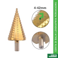 Bor Mata Pagoda 4-42mm CP / Titanium HSS Drill Besi Kerucut