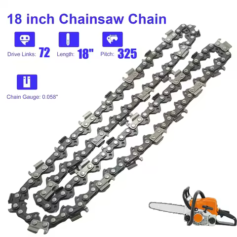Chainsaw Chain 18 Inch .325" Pitch .050" Gauge 72 Drive Links For Husqvarna 440 133 136 137 140 Echo