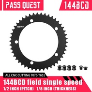 PASS QUEST 144BCD Chainring Fixed Gear Fixie Road Bike 46-66T Round Mountain Venue single speed gear