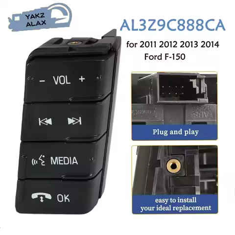 Steering Wheel Audio Control Switch Button Right Side for 2011 2012 2013 2014 Ford F-150 AL3Z9C888CA
