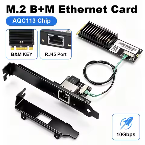 10Gbps M.2 B+M AQC113 LAN Card 10000Mbps RJ45 Network Ethernet Controller Adapter for PC for Win10/1