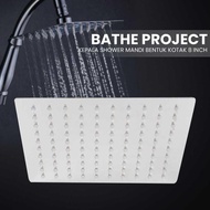 BATHE PROJECT 8 Inch Square Shower Head - MK-701 - Silver, 305gr AM10 Alanmasbro10