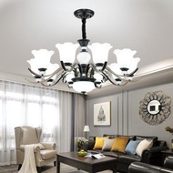 美式客廳吊燈5080鐵藝LED大氣簡約歐式家用現代臥室餐廳北歐套餐