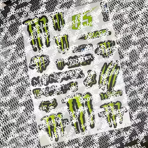 For Monster Energy Reflective Stickers Motorcycle Waterproof Logo Decals Large Size 200x290mm