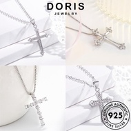 DORIS JEWELRY Original For Perak Cross Rantai Leher Moissanite Gold Women Accessories Simple Sterlin