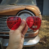 แว่นกันแดด กรอบแว่นตา แว่นตาวินเทจ ชินตา แว่นเก่าเก็บยุค 90s รุ่น  Pink 90s ทรงตี๋ใหญ่ กรอบสีเงิน เล