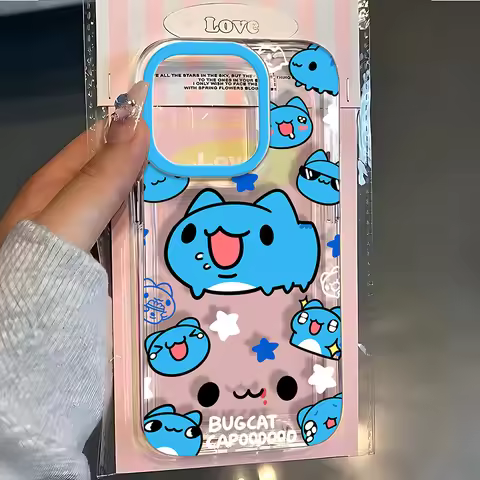 Cartoon Cute Bugcat Capoo Phone Case For iPhone 16 16e 15 14 13 12 11 Mini Pro Max X XR XSMax 7 8 Pl