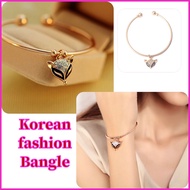 QWBG 2976# Korea Bangle Simple Women Jewelry Fashion Silver/Gold Bangle Crystal Jewellery/Gelang