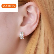 916 original gold simple personality earrings inlaid with exquisite zircon ear buckle women