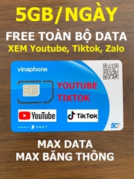 Sim 4G Vinaphone 5GB/NGÀY (Free 24/24 Youtubi Tik-tót) 100GB/tháng 500Gb/tháng và nhiều gói khác - D