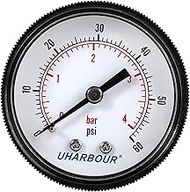Uharbour Pool Pressure Gauge, Pool Filter Pressure Gauge, 1/4"NPT Back Mount Swimming Pool Filter Pr