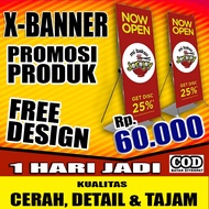 X BANNER 60x160 FIBER FIBER Print FLEXY Fast One Day (FREE DESIGN)