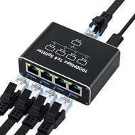 RJ4 Gigabit Network Splitter Network Cable Splitter 4 Broadband Network Route Exchange One for Quart