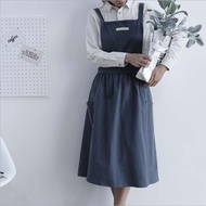 Ready Stock Japan Apron simple pure cotton with pocket Home kitchen Nordic style fashion wear ABPI
