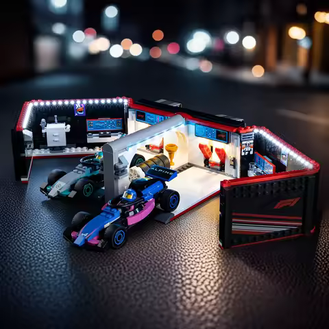 No Model LED Lighting Set Suitable for LEGO F1 Garage & Mercedes-AMG & Alpine Cars 60444 Building Bl