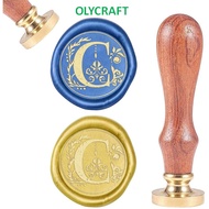 Olycraft 1Pcs DIY Scrapbook Brass Wax Seal Stamp and Wood Handle Sets  Letter C/E/H/J/K/L/M/P/S/W/Z 