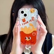 Photo frame airbag case for iphone 14promax 11 13 12 7Plus X XS Max Hamburg fries cover