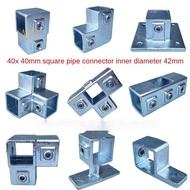 40 * 40mm Galvanized Square Iron Pipe Connector Fastener Square Pipe Joint Square Steel Pipe Fixing 