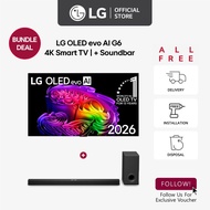 [FREE Grocery e-voucher up to $100] [New] LG OLEDG6 evo AI 4K Smart TV + LG Soundbar [Bundle Deal]
