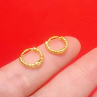 Subang Bulat Emas 916 Tulen Emas 916 Bajet / 916 Gold Round Hoop Earrings