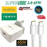 REALME OPPO 100% Original SUPERDART 2.0 65W Super Vooc Flash Charge Charger Adapter With USB-C to USB-C Cable