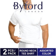 Byford Baju Inner Lelaki Putih (2 Pcs) | Byford Men Singlet Round Neck Short Sleeve White Inner Tee 
