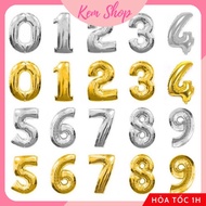 Birthday number balloon size 41cm, gold, silver, pink, gold, birthday decoration - Kemshop K31