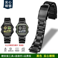 For Casio AE1200 AE1300/1500 A158/168/F91 Solid metal Watch strap AE-1200 18mm Black silver Gold Men