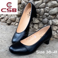 รองเท้าคัชชู ผู้หญิงcsb 844 หัวมนส้นสูง 1.5"สีดำเงา ไซร์ 36-41