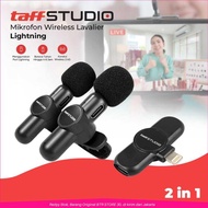Terlaris COD TaffSTUDIO Mikrofon Wireless Lavalier Portable Mic USB Lightning / Mikrofon bluetooth w