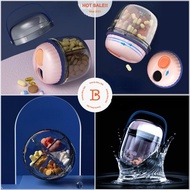 【TravelSea】Revolving Pill Box 4 Compartments Big Capacity Portable Medicine Container Pill Storage Medicine Pill Box Organizer Holder Case kotak bekas ubat 药盒 portable bag