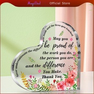 MagiDeal Thank You Gift Women Acrylic Heart Gift Office Desk Decor Farewell Gift Clear Appreciation 