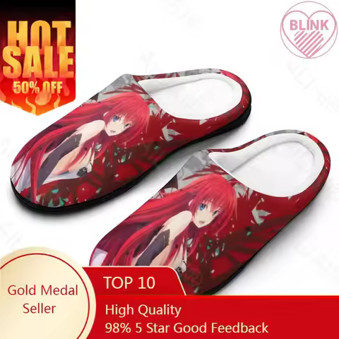 High School DxD Rias Gremory 15 Sandals Plush Casual Keep Warm Shoes Thermal Mens Womens Slipper Hou