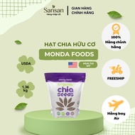 Monda Foods Organic Chia Seeds 1.36kg Gluten Free Rich in Omega 3 Fiber