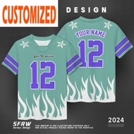 2025 Choii Baju Nfl Jersey Custom Jersey Retro Collar Jersey Microfiber Jersi Men Women